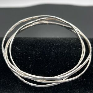 Sterling Silver Bangle Set-small wrist